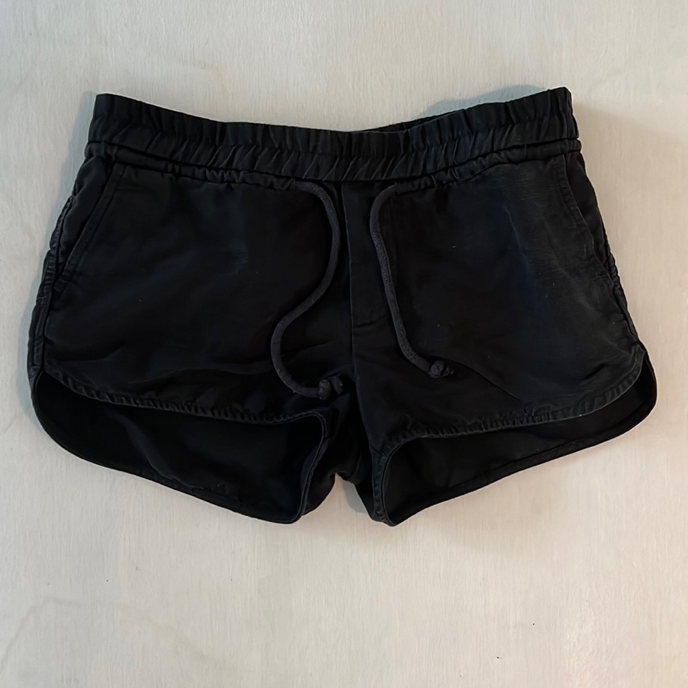 Wilfred Free black linen blend tie shorts